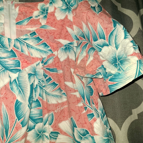 Vtg Made in Hawaii Hawaiian House Dress Womens Medium Hibiscus Aloha Hawaii - Picture 3 of 11